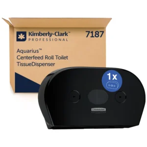 Aquarius™ twin dispenzer za toalet papir u rolni centralno izvlačenje (crni)