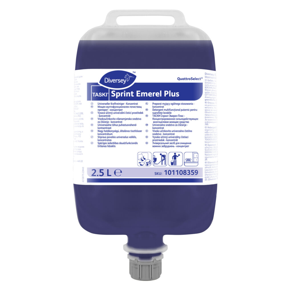 TASKI Sprint Emerel Plus QuattroSelect – univerzalno sredstvo za jaka zaprljanja (2,5L)