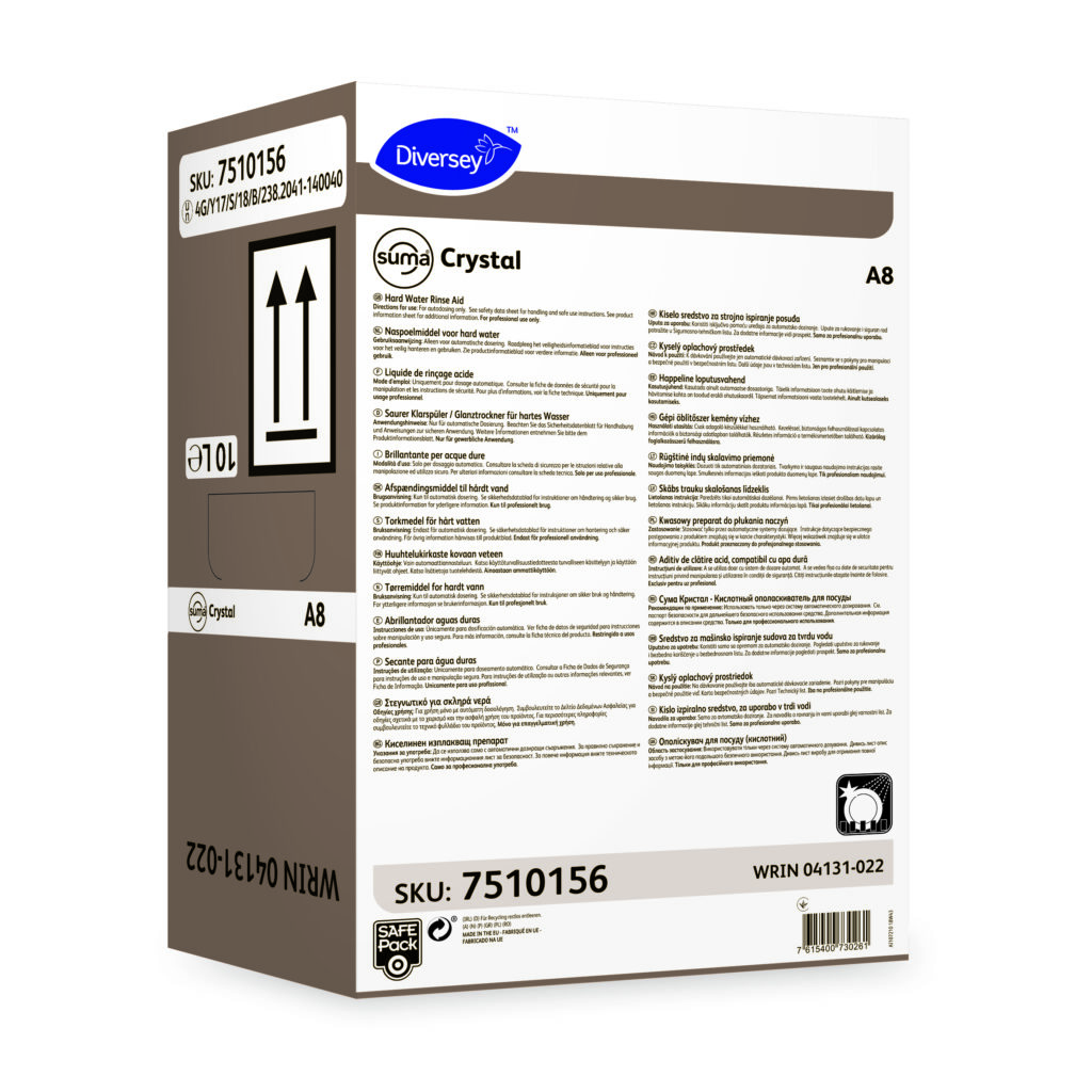 SUMA Crystal A8 – kiselo sredstvo za ispiranje u mašinama za pranje posuđa (10L)