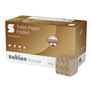 Satino PureSoft toalet papir u listićima – V-fold, 2 sloja