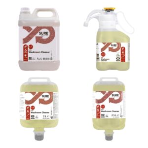 SURE Washroom Cleaner – kanister 5 L, SmartDose 1,4 L, Divermite 2 L i QuattroSelect 2,5 L