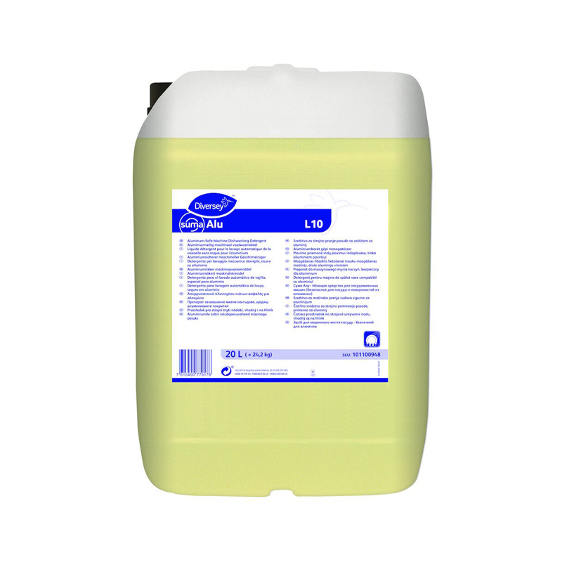 Diversey SUMA Alu L10 tečni deterdžent za mašinsko pranje posuđa, bezbjedan za aluminijum, 20 L