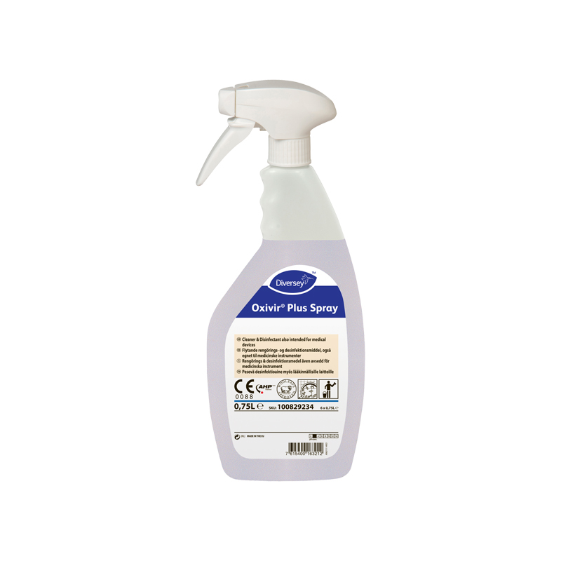 Diversey Oxivir Plus Spray sredstvo za čišćenje i dezinfekciju na bazi vodonik-peroksida, 750 ml