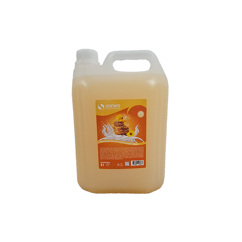 Sanea tečni sapun za ruke med i mlijeko, 5 L