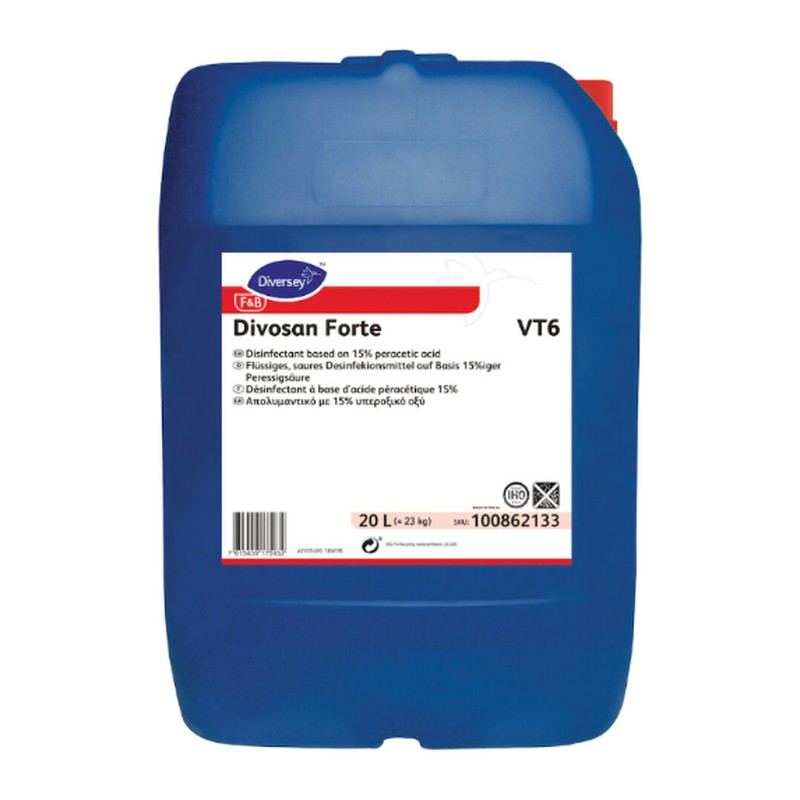 Diversey Divosan Forte VT6 dezinficijens na bazi peroksisirćetne kiseline (15 %), 20 L