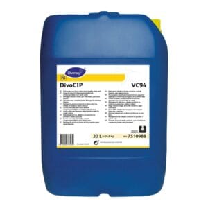 Diversey DivoCIP VC94 hlorno-alkalni niskopjeneći CIP deterdžent za meku vodu, 20 L