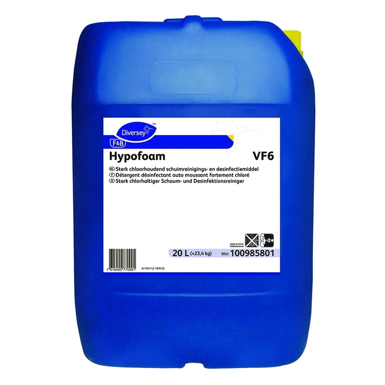 Diversey Hypofoam VF6 hlorno-alkalno pjeneće sredstvo za odmašćivanje i dezinfekciju, 20 L