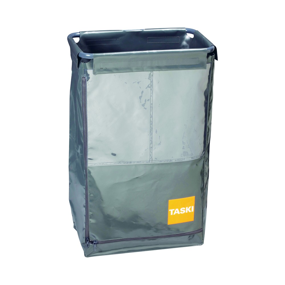 TASKI Cover Bag siva platnena vreća 110–150 L sa narandžastim TASKI logom